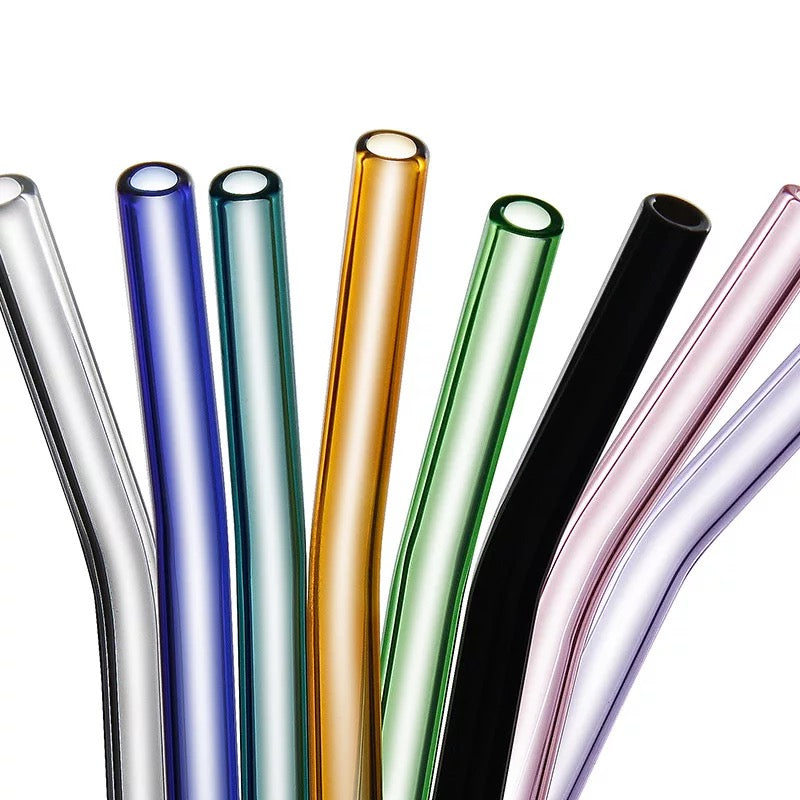 Reusable Curved Glass Straws