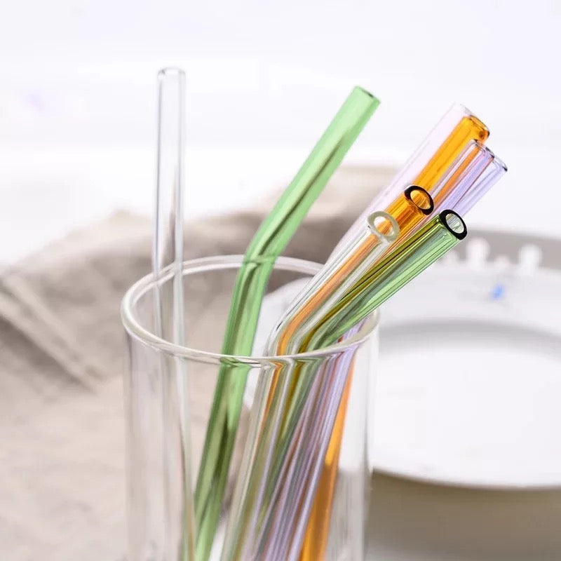 Reusable Curved Glass Straws