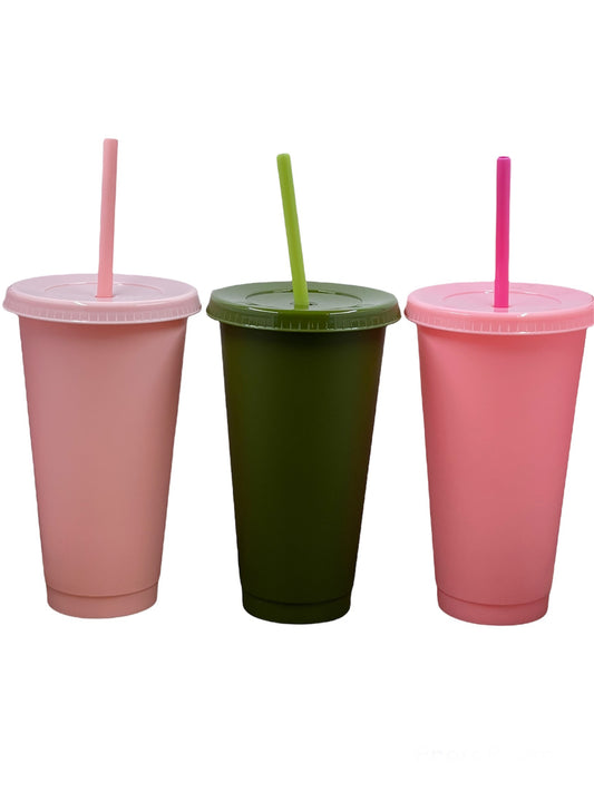 Solid Color Cold Cups (Set of 5) 24oz