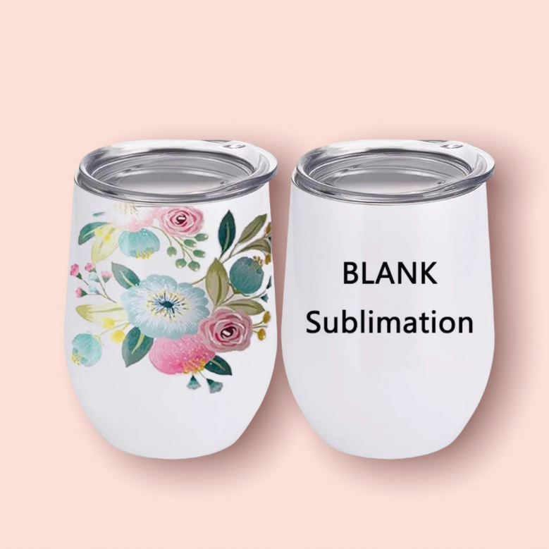 White Sublimation Wine Tumbler (12 oz)