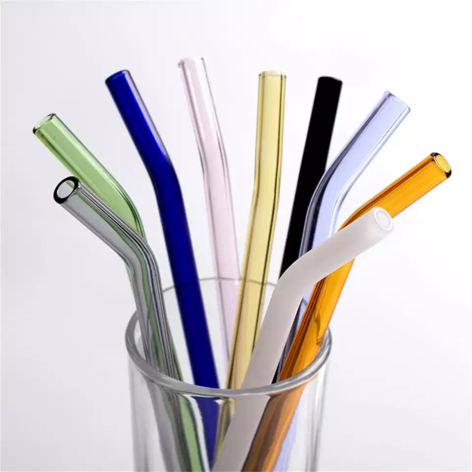 Reusable Curved Glass Straws