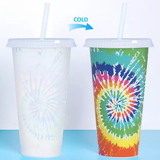 Tie Dye color changing  cold cups