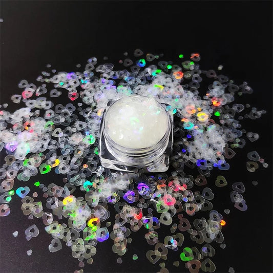 Holographic Hearts Chunky Glitter (2oz)