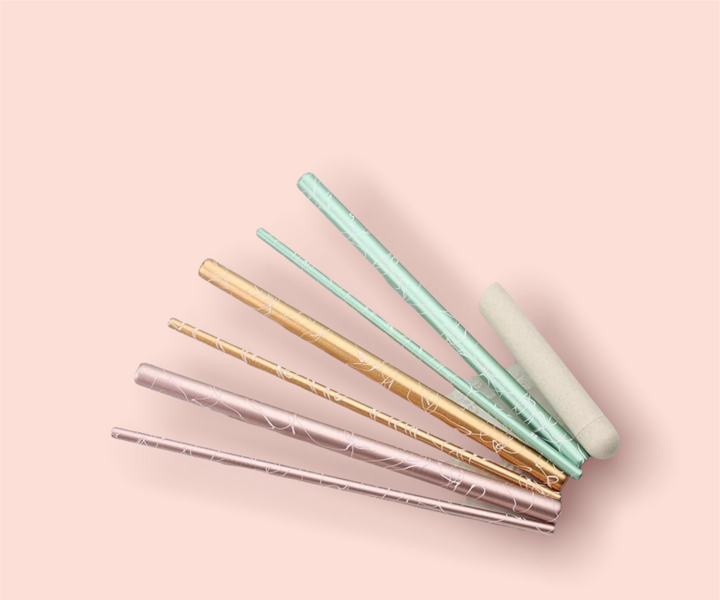 Modern design metal straws/straight (4 piece set)